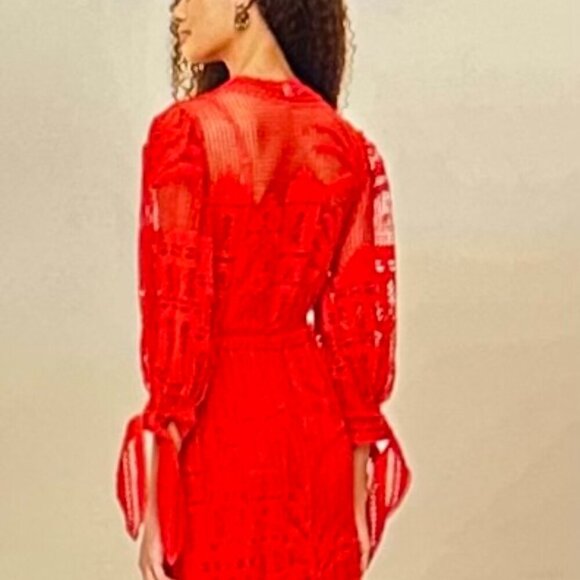 Farm Rio red morada boa guipure maxi dress in Size S - Picture 14 of 14